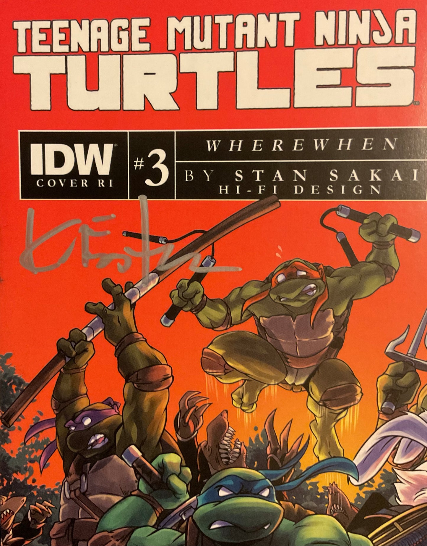IDW Publishing Teenage Mutant Ninja Turtles/ Usagi Yojimbo, #3C, Kevin Eastman Signed