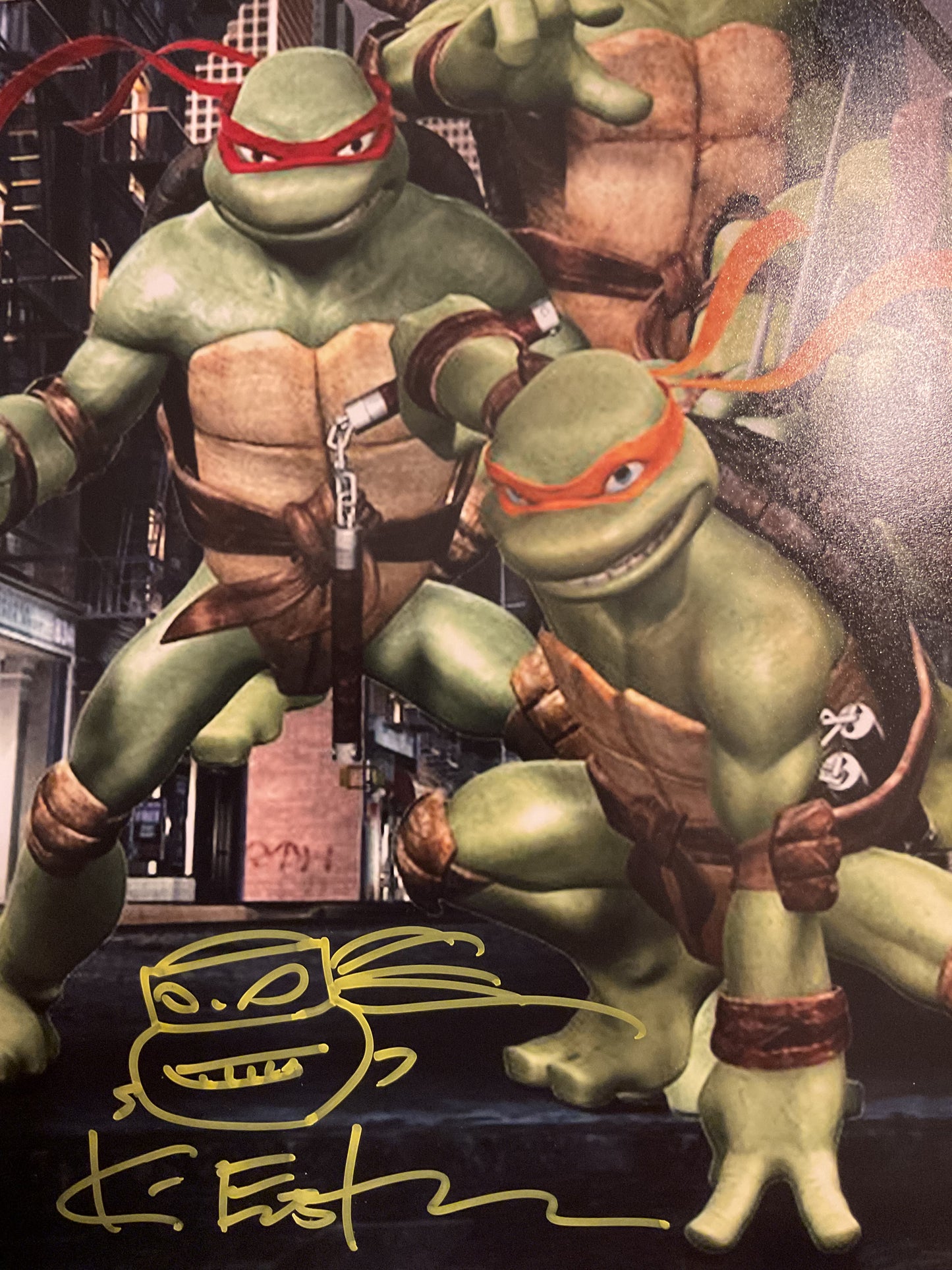 Kevin Eastman signed and remarqued TMNT print with COA - collectible