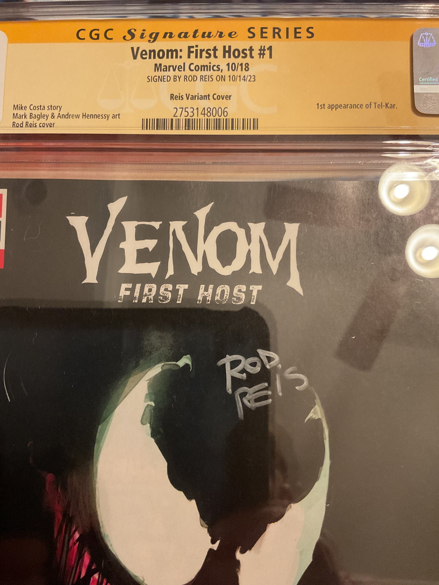 Marvel Comics Venom : First Host #1D CGC Graded 9.6, signed by Rod Reis