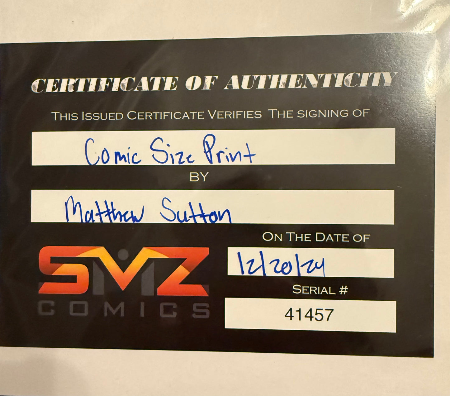 Matthew Sutton signed comic sized print with COA - April Oneal and Baby Teenage Mutant Ninja Turtles collectible