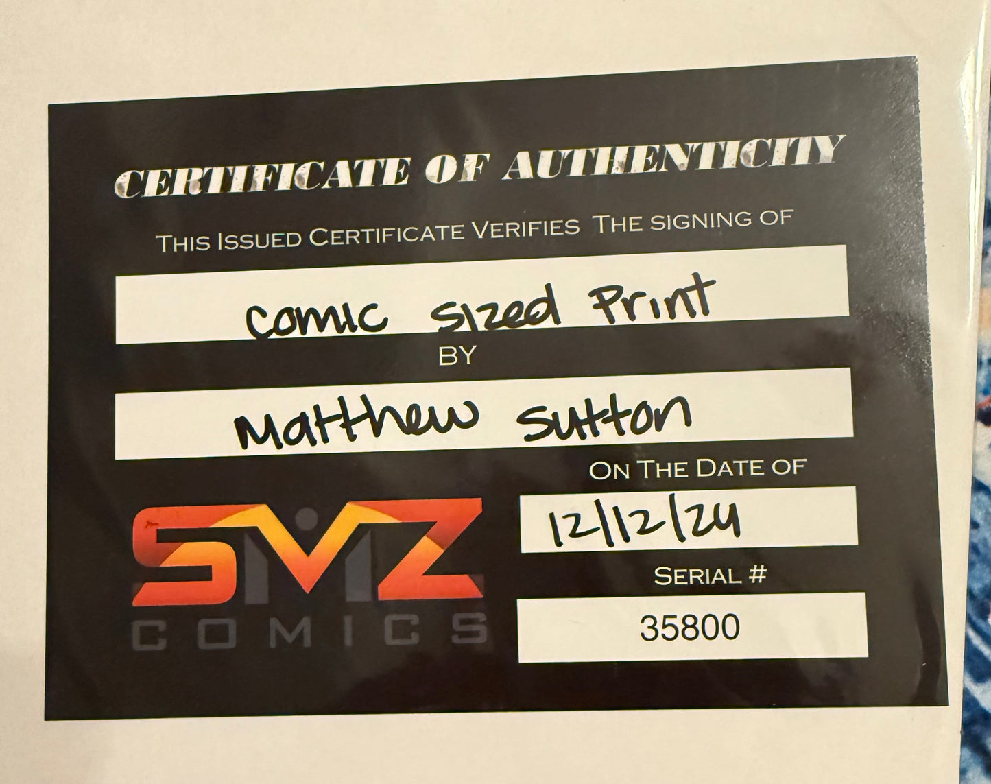 Matthew Sutton signed comic sized print with COA - Saturday Morning Cartoons Teenage Mutant Ninja Turtles collectible