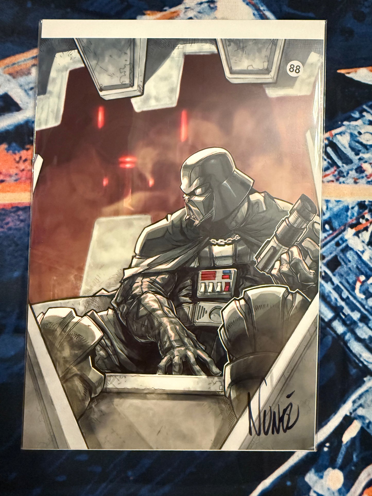 Eddie Nunez signed comic sized print with COA - Darth Vader, Star Wars collectible