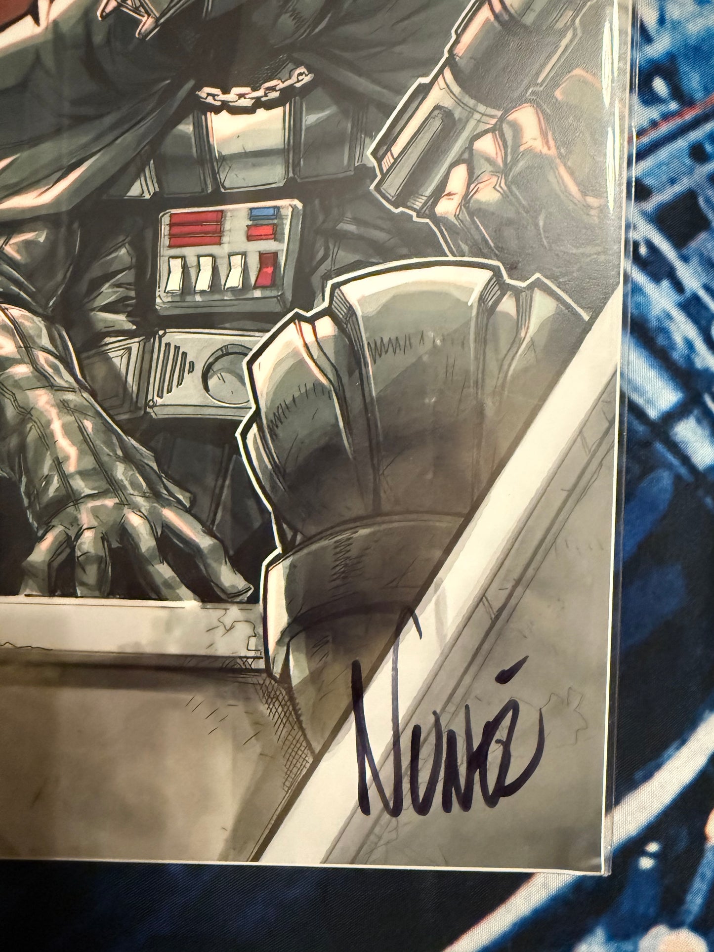 Eddie Nunez signed comic sized print with COA - Darth Vader, Star Wars collectible
