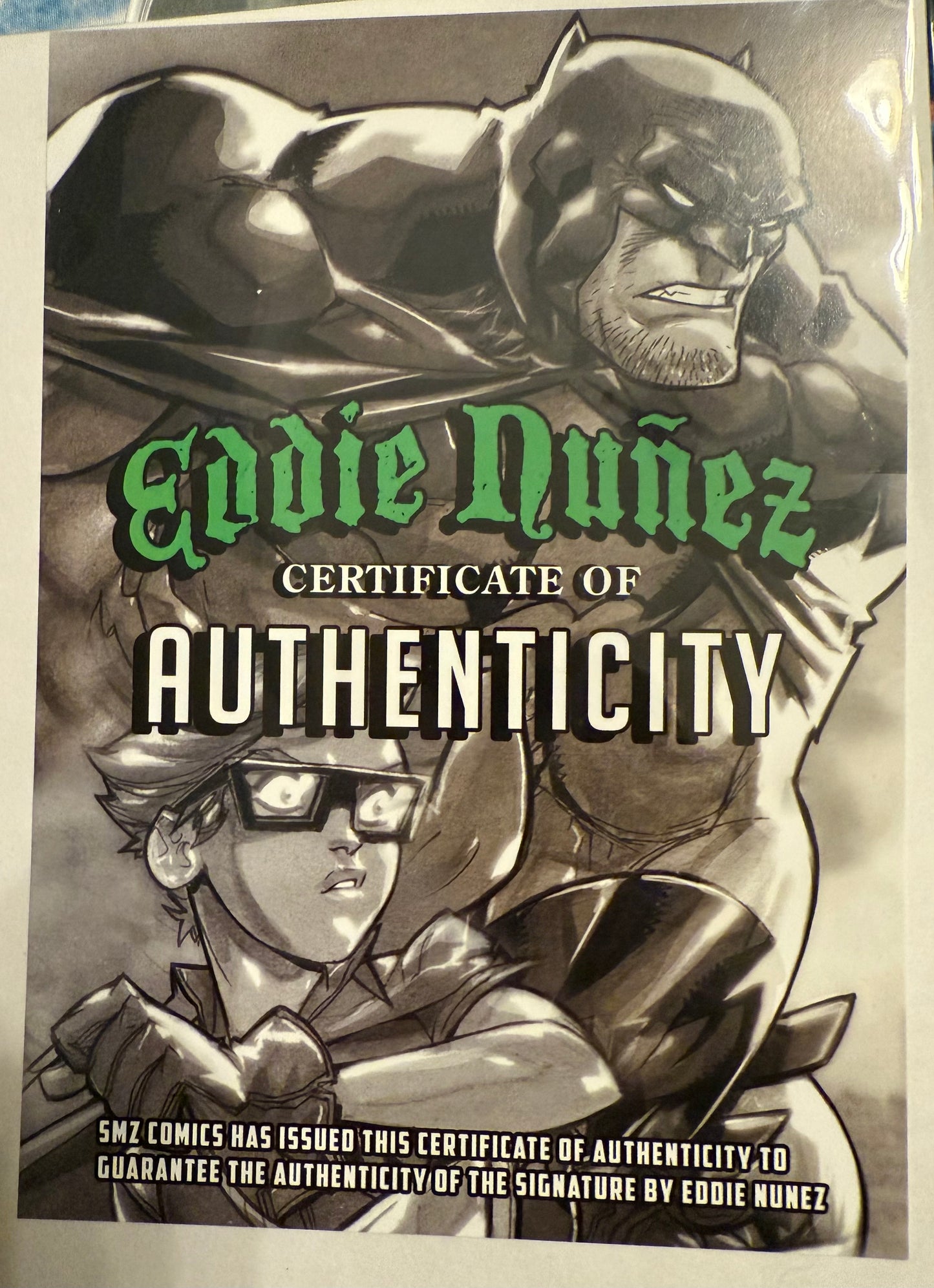 Eddie Nunez signed comic sized print with COA - Darth Vader, Star Wars collectible