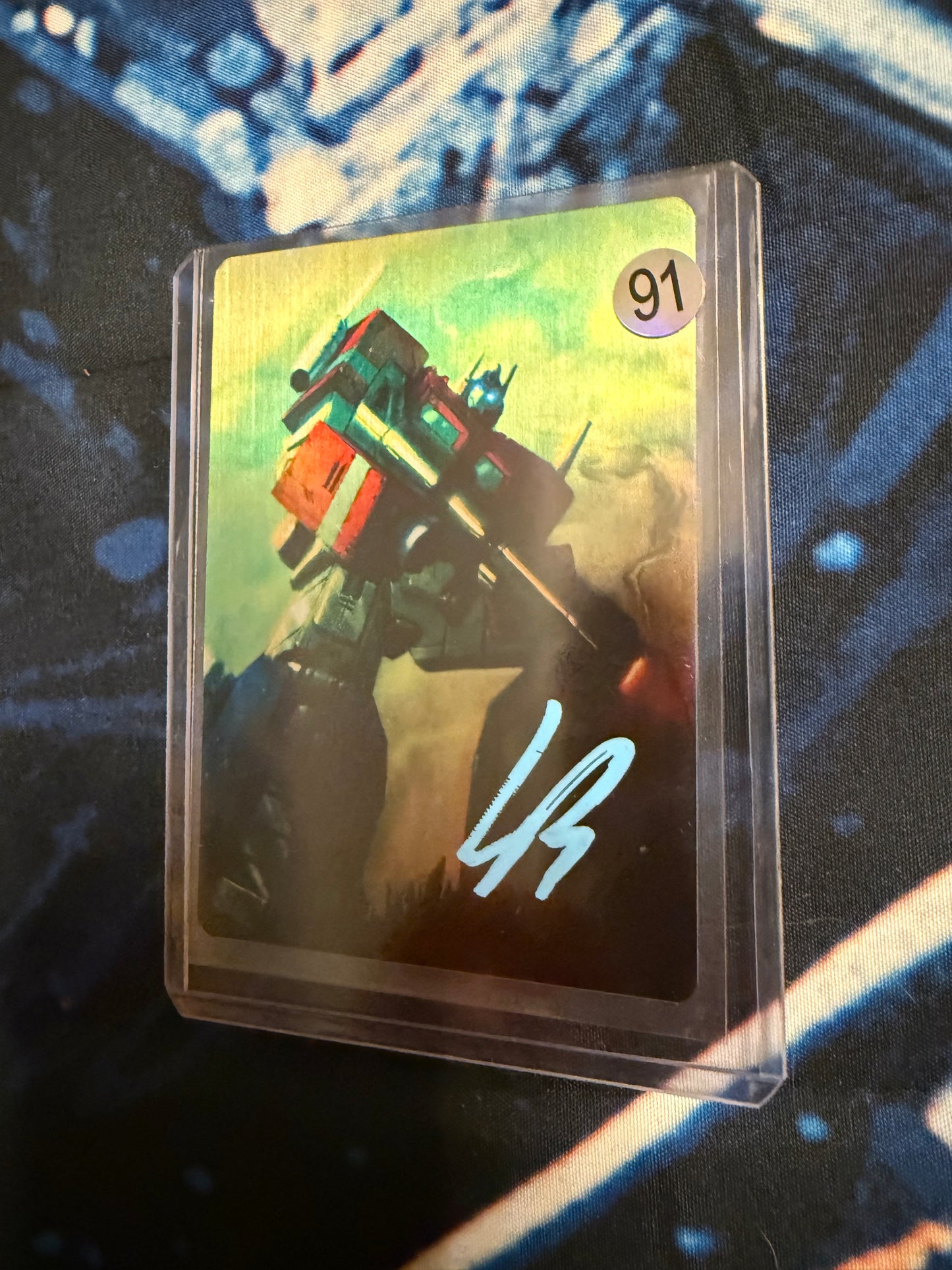 LIvio Ramondelli signed metal card with COA - Optimus Prime, Transformers collectible