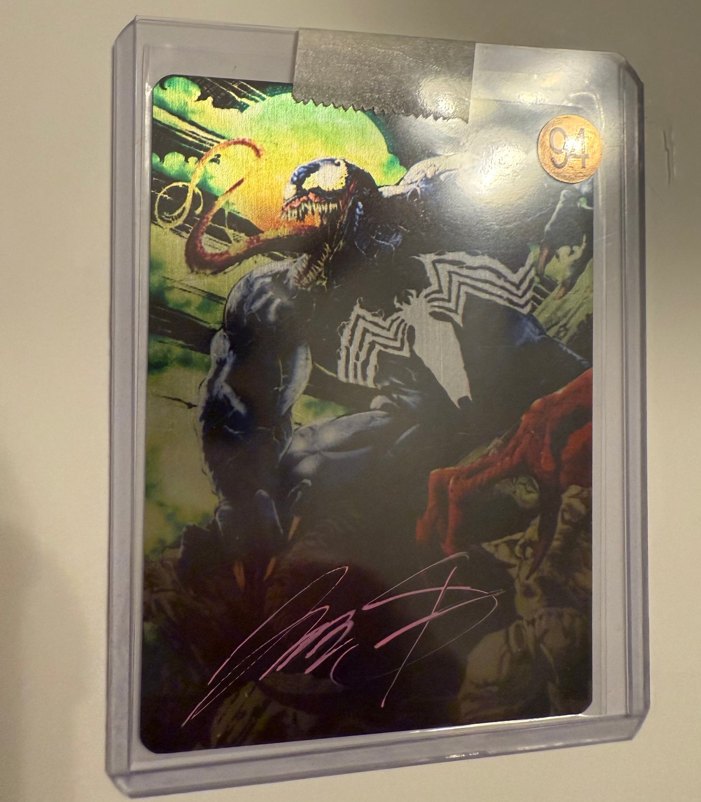 James St. Art signed metal card with COA - Venom collectible