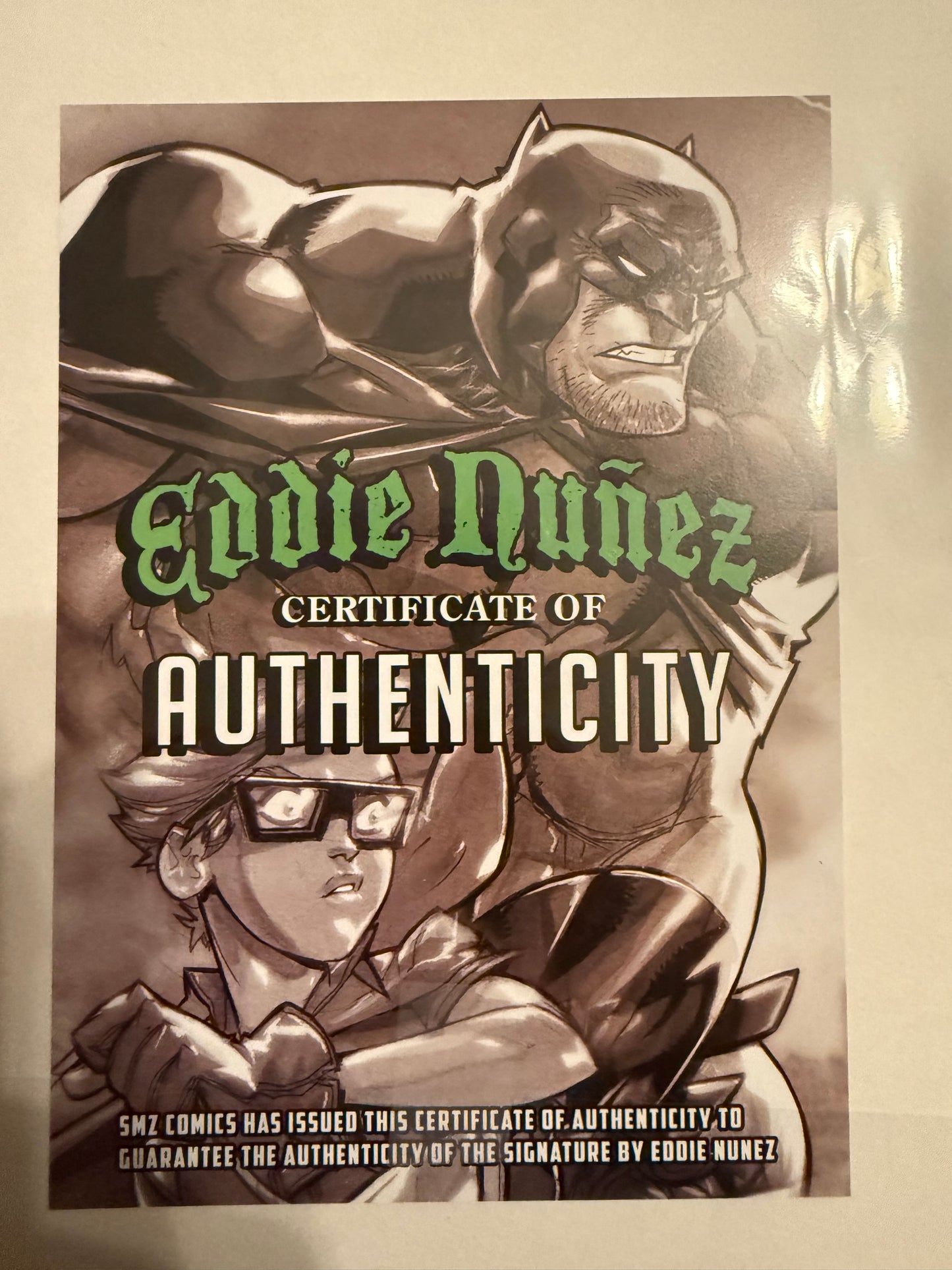 Eddie Nunez signed metal Teenage Mutant Ninja Turtles signed card with COA collectible