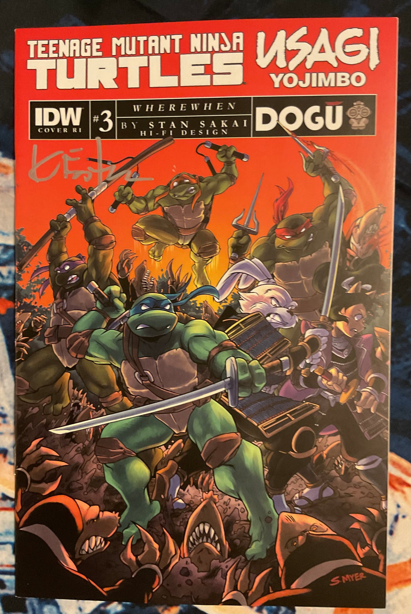 IDW Publishing Teenage Mutant Ninja Turtles/ Usagi Yojimbo, #3C, Kevin Eastman Signed