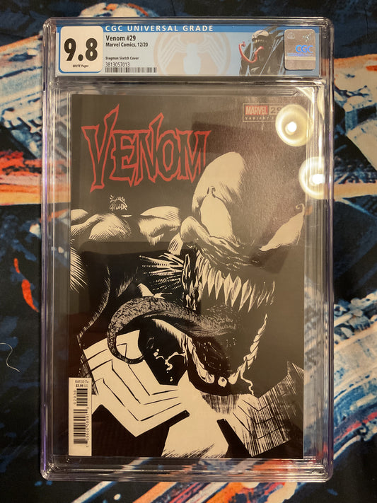 Marvel Comics Venom, vol. 4 #29E, CGC Graded 9.8 Ryan Stegman Sketch cover