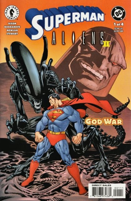 DC Comics and Dark Horse Comics Superman / Aliens II : God War set (issues 1-4)