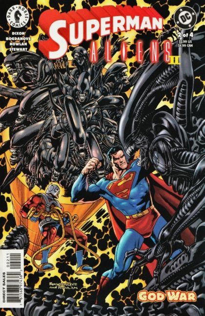 DC Comics and Dark Horse Comics Superman / Aliens II : God War set (issues 1-4)