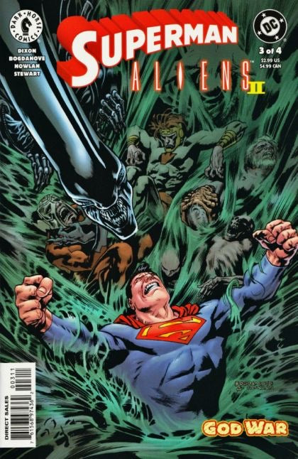 DC Comics and Dark Horse Comics Superman / Aliens II : God War set (issues 1-4)