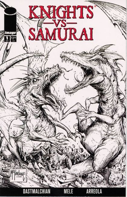 Image Comics Knights vs. Samurai #1B - Todd McFarlane B&W variant