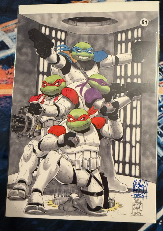 Matthew Sutton signed comic sized print with COA - Teenage Mutant Ninja Turtles as Storm Troopers! collectible