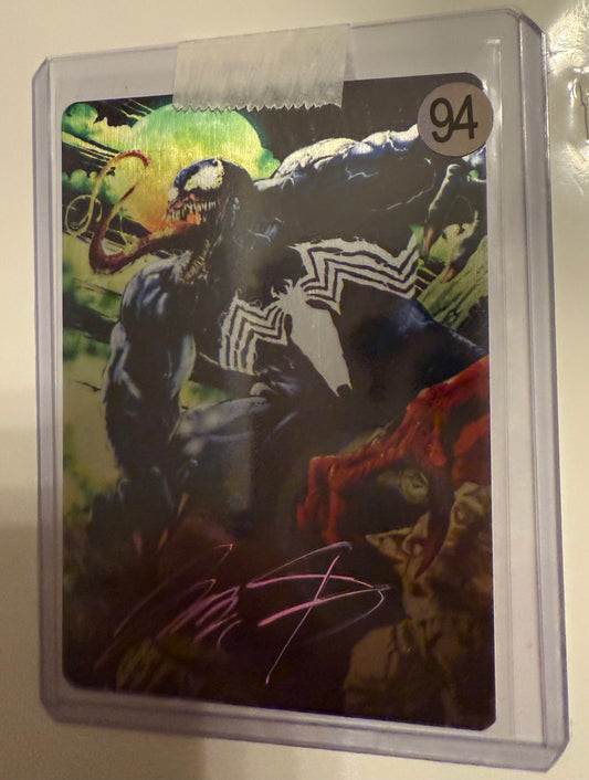 James St. Art signed metal card with COA - Venom collectible