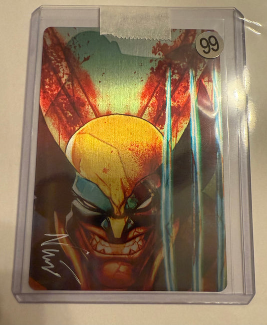 Eddie Nunez signed metal card - Wolverine - COA collectible