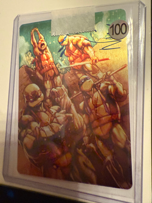 Eddie Nunez signed metal Teenage Mutant Ninja Turtles signed card with COA collectible